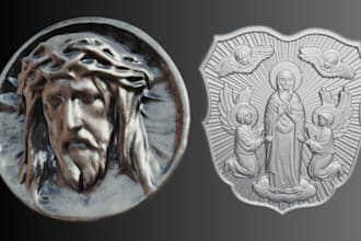 sculpt 3d bas relief face model 3d coin medallion cnc wood engraving 3d printing