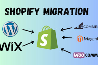 migrate wordpress, wix, woocommerce, bigcommerce to shopify