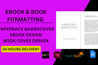 do ebook kindle formatting, paperback formatting for amazon KDP book publishing