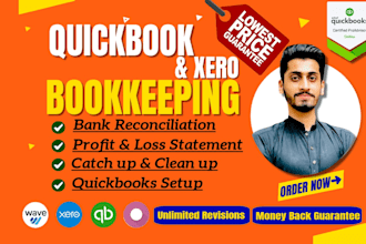 setup, catchup, cleanup, bank reconciliation quickbooks online and bookkeeping