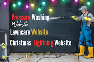 design christmas lightning, pressure washing, lawncare website