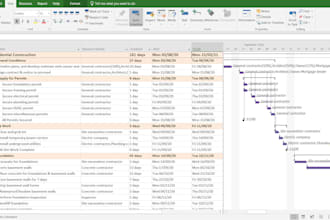 design ms project gantt charts and detailed project plans