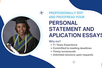 proofread your personal statement, statement of purpose and application essay