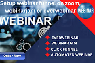 setup webinar funnel on zoom, webinarjam everwebinar