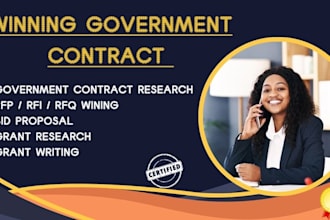 research government contract, respond to rfp,  rfq, bid proposal writing
