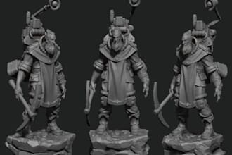 convert 2dimage to 3d character,3d stl file,pet model, head bust sculpt, fix stl