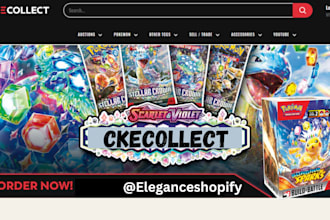 design tcg website trading card shopify store game pokemon dropshipping store