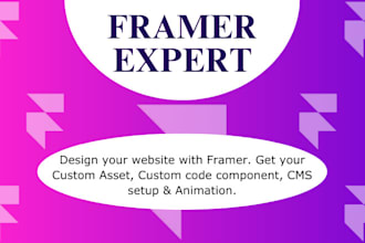 do framer website design, framer landing page, framer animation framer cms setup