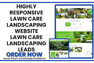 design lawn care website landscaping junk removal pest control gardening leads