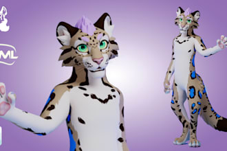 create custom 3d furry model, furry vrchat avatar, animaze, 3d nsfw vrc avatar