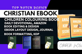 upload, format, design christian ebook,kdp journal,kindle formatting,canva ebook