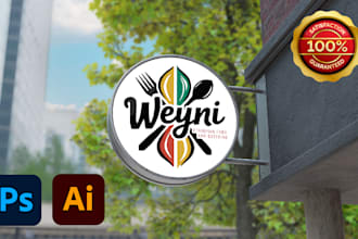 craft unique restaurant logo and menu card for your brand