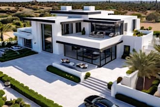 do 3d cinematic architectural rendering, aerial view, unreal engine 5 renderings