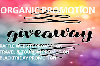 do organic promotion for your raffle website, travel, tourism and blackfriday