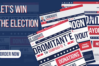 do election landing page political donation campaign branding website on wix