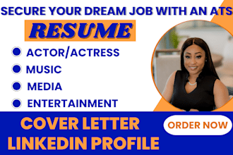 write ats formatted actor actress media music and entertainment resume