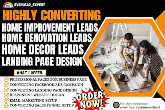 generate home decor leads home improvement leads home repair landing page