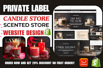 design 7 figure private label candle shopify store scented candle shopify store