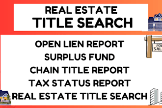 handle real estate property title search and surplus funds in the USA