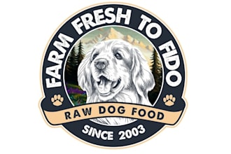 design organic farm fresh raw dog food logo