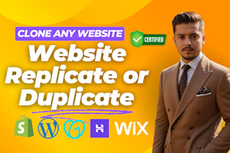 replicate, copy, clone, revamp or duplicate website on shopify, wordpress, wix