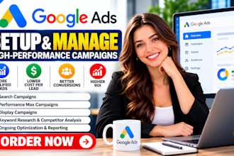 setup and manage google ads adwords PPC campaigns and youtube ads marketing