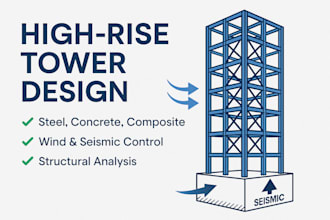 design high rise towers, steel, concrete composite wind seismic control