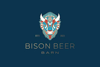 design awesome bison beer barn logo