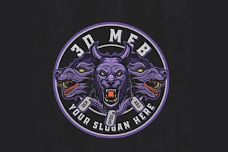 cerberus marine medallion logo design