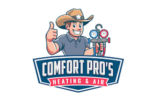 comfort pro heating air logo design
