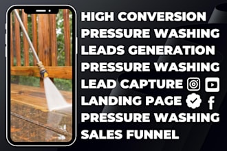 generate pressure washing leads via google ads facebook ads website sales funnel