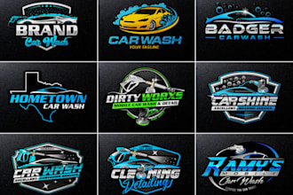design superb repair auto detailing automotive and car wash logo