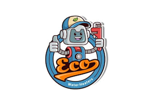 design character logo water heater business