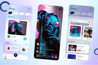 develop react native, flutter, bubble live streaming app for android and ios
