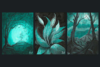 painting in indian ink plants and tree portraits