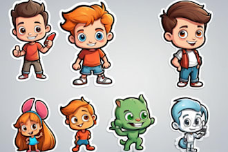 draw a stickers or cartoon character, vector illustrations