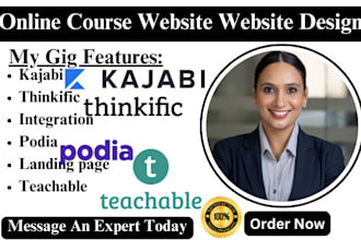 build your thinkific teachable podia kajabi online course website SEO