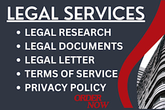 do legal research, legal letter, terms of service, legal documents UK USA uae