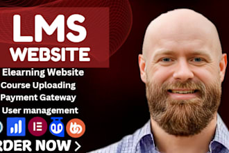 build educational lms website elearning website  online course website
