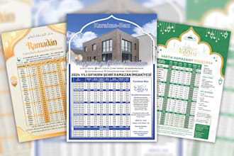 design amazing ramadan calendar, islamic flyer, poster