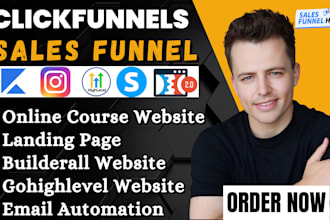 clickfunnels sales funnel, gohighlevel builderall landing page, online course