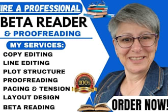 beta read, alpha read, proofread novel manuscript fiction, developmental editor