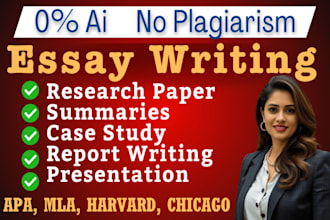 do essay writing, research, report, summary and case study