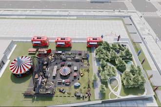 do 3d cgi amusement, theme, carnival, funfair, tivoli, fair park, resort design