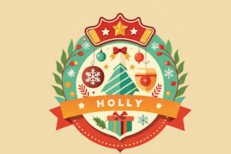 create a magical christmas logo for your brand
