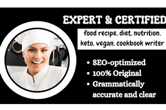 be your food recipe, diet, nutrition, keto, vegan, cookbook writer