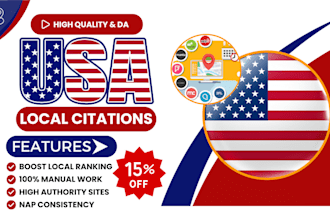 build top 350 USA local citations for local business SEO