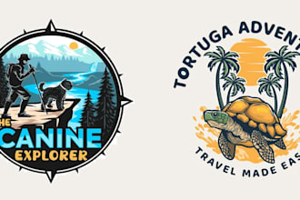 do travel agency hotel adventure outdoor and beach logo design