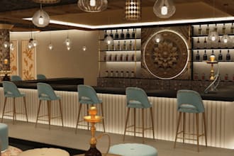 do 3d cafe, bar, restaurant interior design with 3d renderings