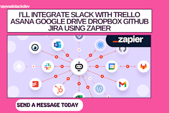 integrate slack with trello asana google drive dropbox github jira using zapier